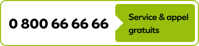 Service et appel gratuits au 0800666666